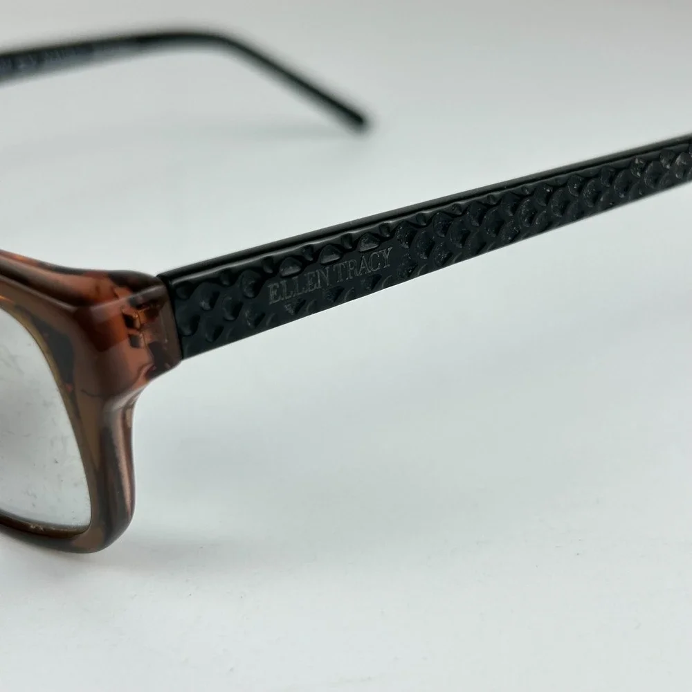 Ellen Tracy Womens Eyeglasses Frame Navari Brown Plastic Full Rim 51-15-135 mm‎